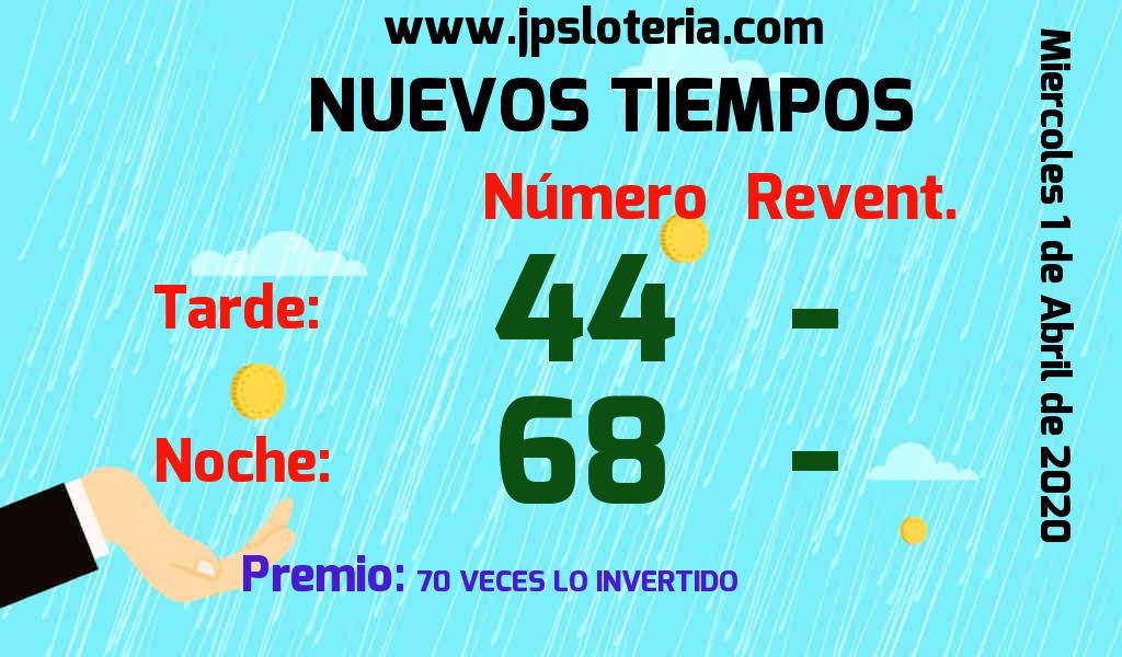 Resultados Nuevos Tiempos del Miércoles 1 de Abril de 2020