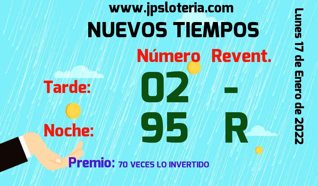 Resultados Nuevos Tiempos del Lunes 17 de Enero de 2022