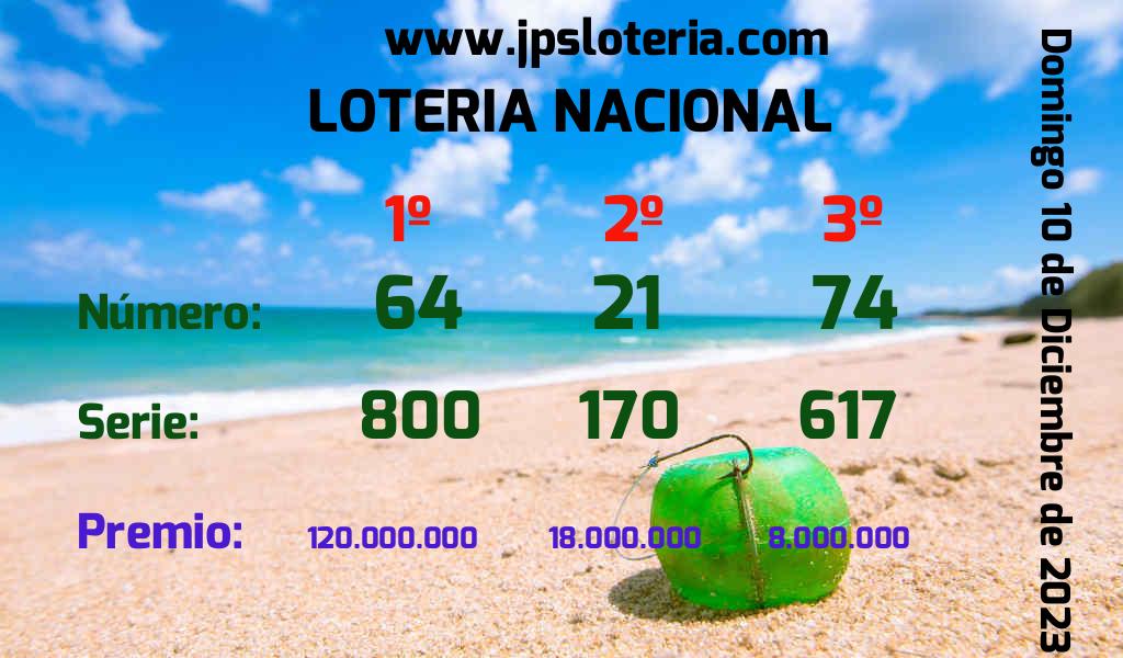 Resultados Loteria Nacional del Domingo 10 de Diciembre de 2023