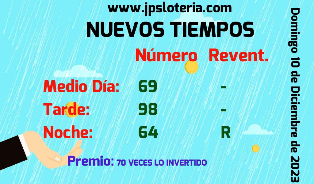 Resultados Nuevos Tiempos del Domingo 10 de Diciembre de 2023
