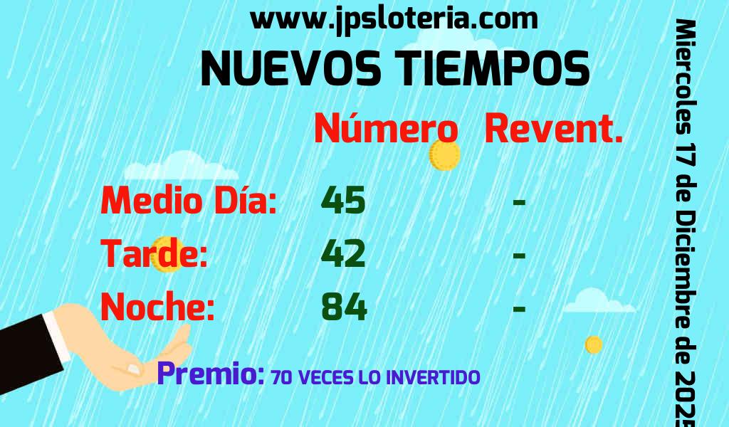 Resultados Nuevos Tiempos del Miércoles 17 de Diciembre de 2025