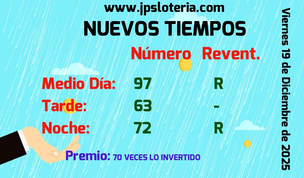 Resultados Nuevos Tiempos del Viernes 19 de Diciembre de 2025