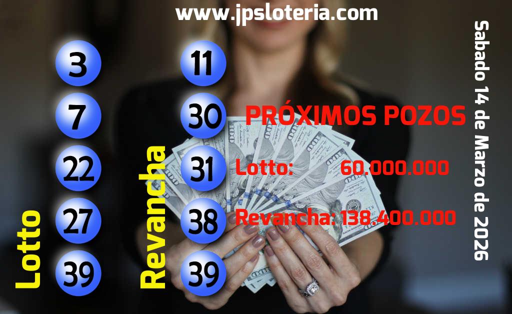 Resultados Lotto del Sábado 14 de Marzo de 2026
