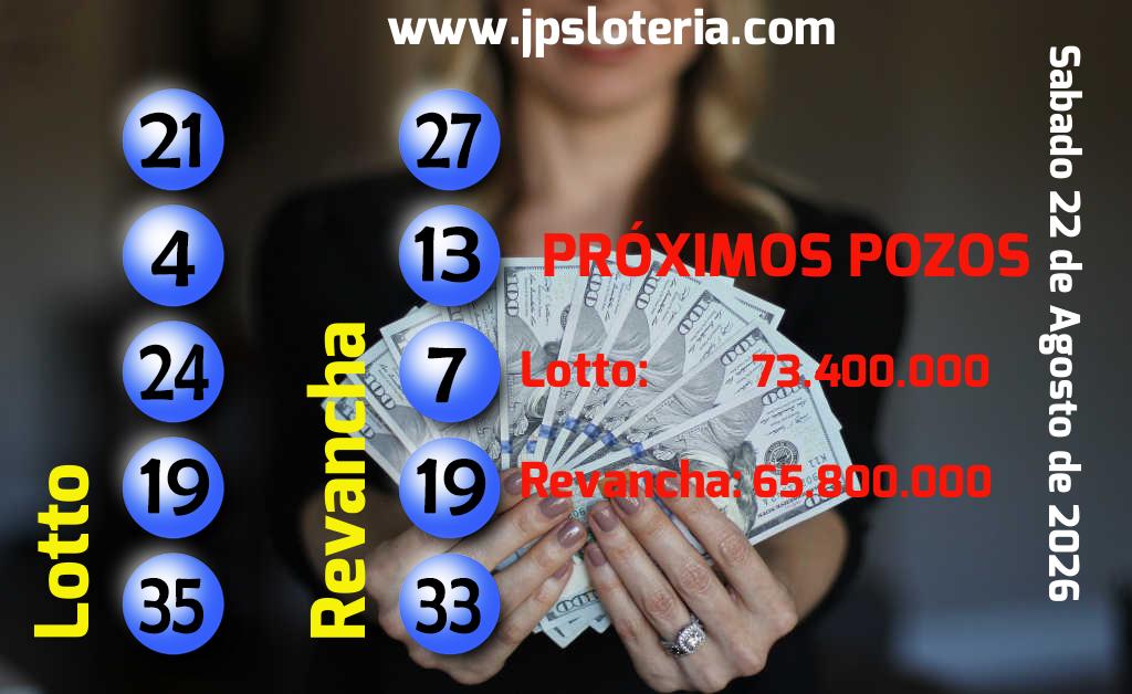 Resultados Lotto del Sábado 22 de Agosto de 2026