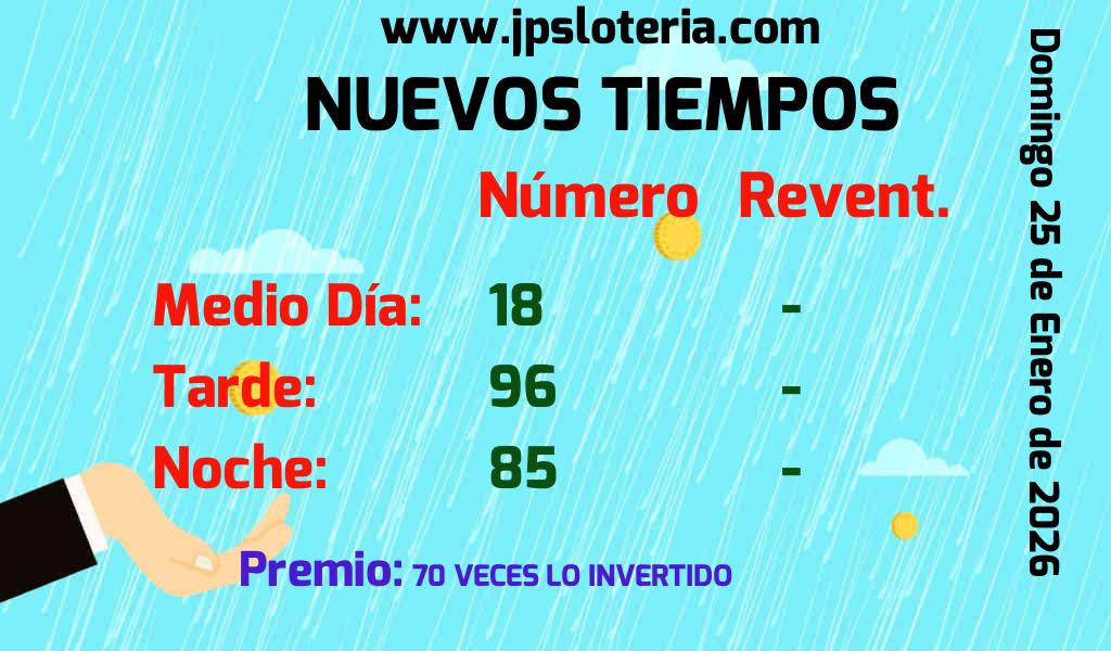Resultados Nuevos Tiempos del Domingo 25 de Enero de 2026