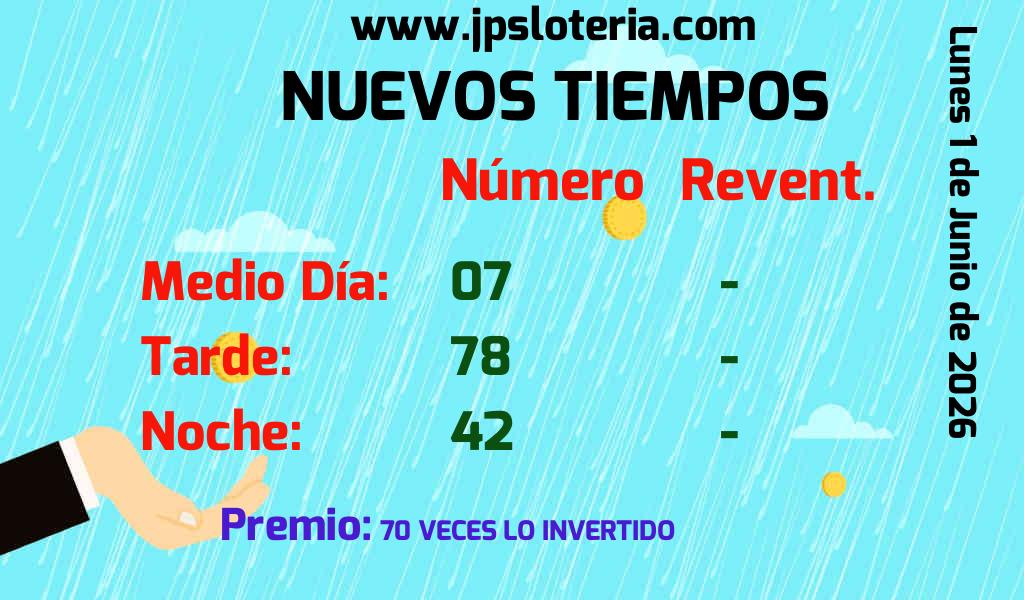 Resultados Nuevos Tiempos del Lunes 1 de Junio de 2026