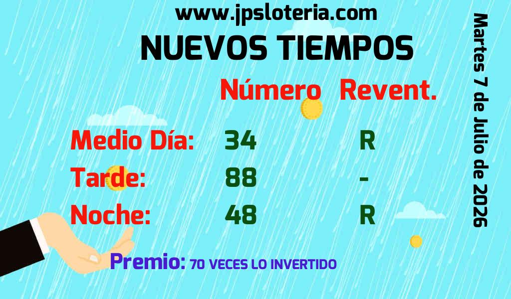 Resultados Nuevos Tiempos del Martes 7 de Julio de 2026
