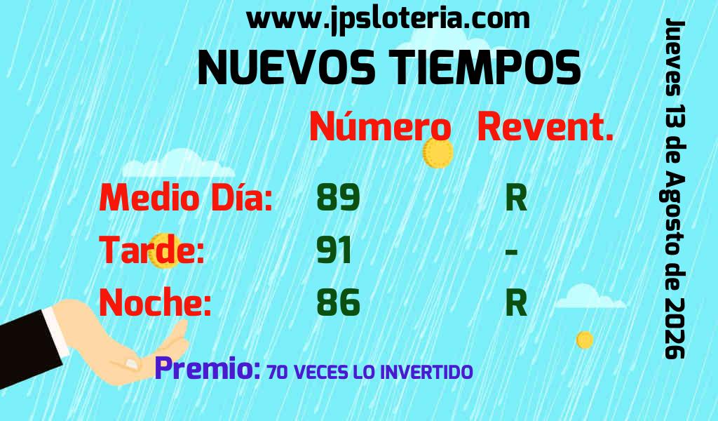Resultados Nuevos Tiempos del Jueves 13 de Agosto de 2026