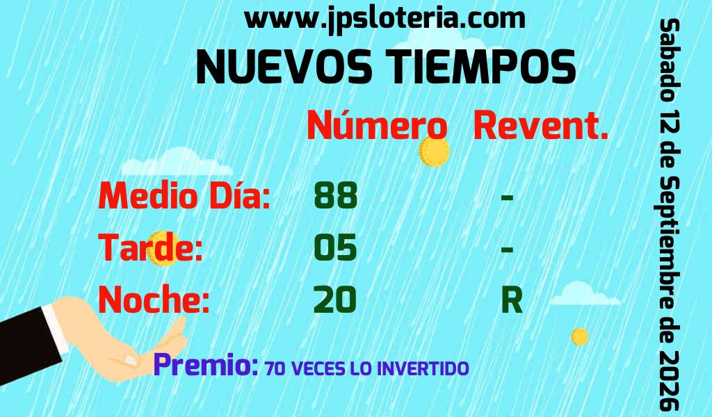 Resultados Nuevos Tiempos del Sábado 12 de Septiembre de 2026
