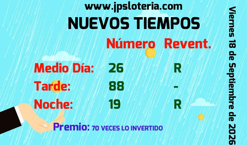 Resultados Nuevos Tiempos del Viernes 18 de Septiembre de 2026