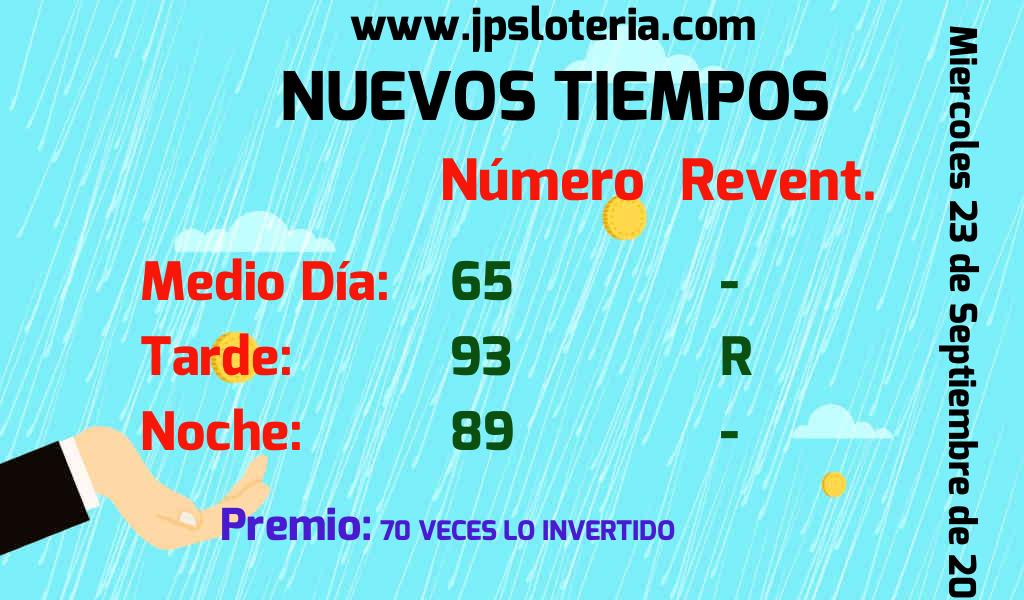 Resultados Nuevos Tiempos del Miércoles 23 de Septiembre de 2026