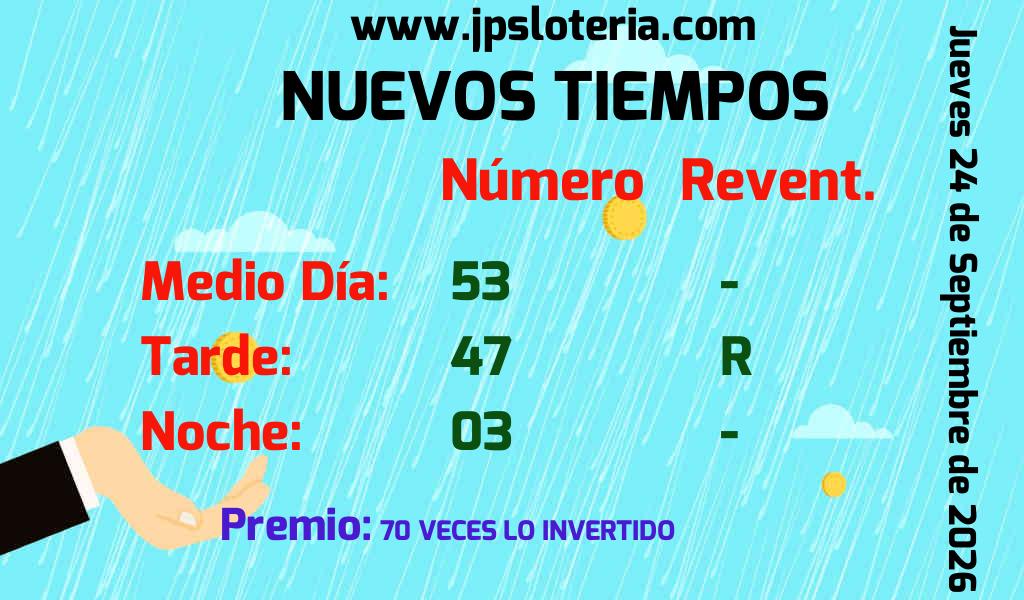 Resultados Nuevos Tiempos del Jueves 24 de Septiembre de 2026